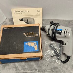 Penncraft 3/8 Drill Vintage J.C. Penney Model 4912J Corded Electric Power Tool